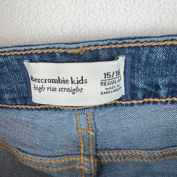 Abercrombie Kids High Rise Straight Leg Denim Jeans Girls Size 15/16 - Picture 3 of 10